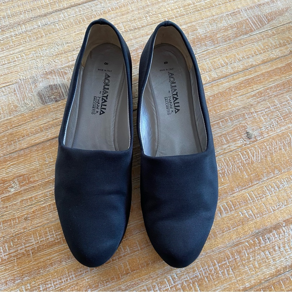 AQUATALIA Black Low Wedge Shoes